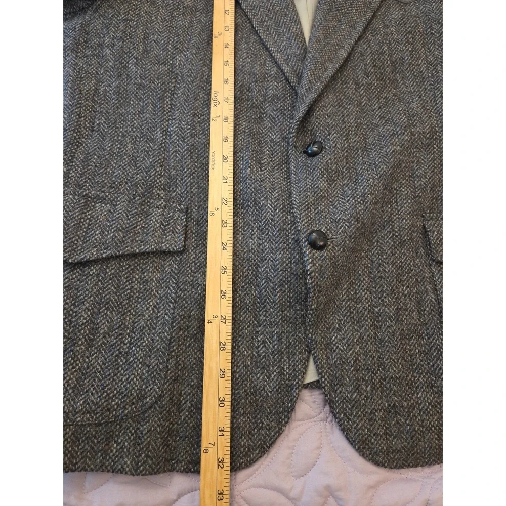 Vintage Pendleton Western Blazer Mens Gray Tweed Wool Elbow Patches USA Sz 46